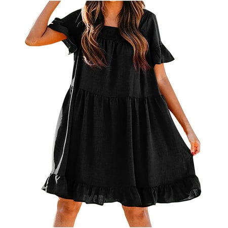 Zkozptok Spring Dresses for Women 2023 Fashion Round Neck Solid Short Sleeve Dress Casual Loose Dresses Black M
Zkozptok Spring Dresses for Women 2023 Fashion Round Neck Solid Short Sleeve Dress Casual Loose Dresses Black M