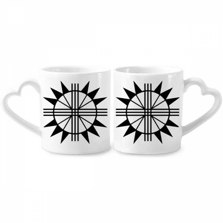 

Ancient Egypt Pharaoh Pattern Couple Porcelain Mug Set Cerac Lover Cup Heart Handle