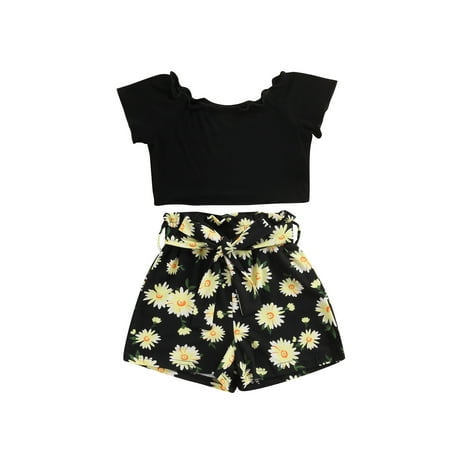 ZIYIXIN Toddler Baby Girl Ruffle Short Sleeve Crop Tops High Waist Sunflowers Casual Shorts Outfits Black 2-3 Years
ZIYIXIN Toddler Baby Girl Ruffle Short Sleeve Crop Tops High Waist Sunflowers Casual Shorts Outfits Black 2-3 Years