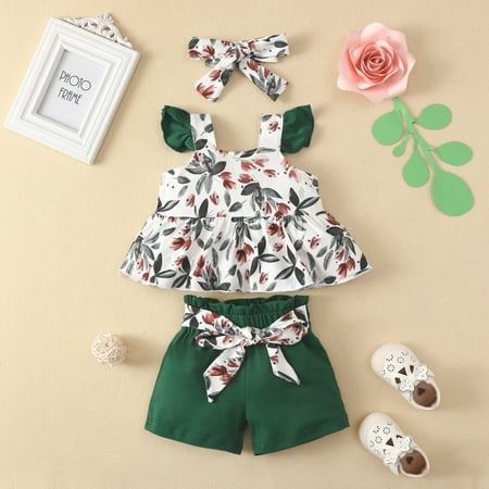 3pcs/set Baby Girls Clothes Set Toddler Summer Outfits Ruffle Sleeveless Tree Print Shirt Kid Shorts Headband Set for Girl 3-6 Months
3pcs/set Baby Girls Clothes Set Toddler Summer Outfits Ruffle Sleeveless Tree Print Shirt Kid Shorts Headband Set for Girl 3-6 Months