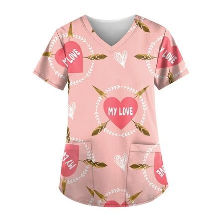 XHJUN Scrub Tops 4x Valentine s Day Nurse Uniform Queen Of Hearts Print V Neck Nurse Shirts Pink XXXXL
XHJUN Scrub Tops 4x Valentine s Day Nurse Uniform Queen Of Hearts Print V Neck Nurse Shirts Pink XXXXL