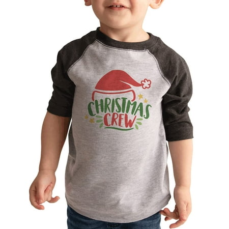 7 ate 9 Apparel Kids Merry Christmas Shirts - Christmas Crew - Santa Hat - Grey Shirt 18 Months