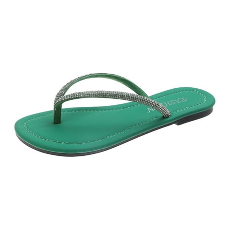 Mackneog Summer Women Slippers Rhinestone Strap Flat Flip Flops Casual Comfortable Gift on Clearance
Mackneog Summer Women Slippers Rhinestone Strap Flat Flip Flops Casual Comfortable Gift on Clearance