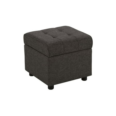 Kingfisher Lane Upholstered Square Storage Ottoman in Gray
