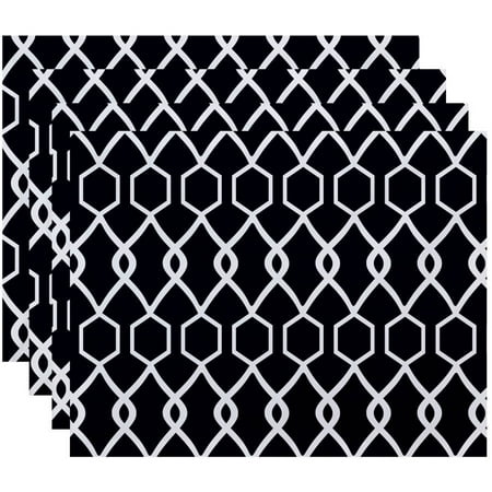 Simply Daisy 18 x 14 Charleston Geometric Print Placemats Set of 4