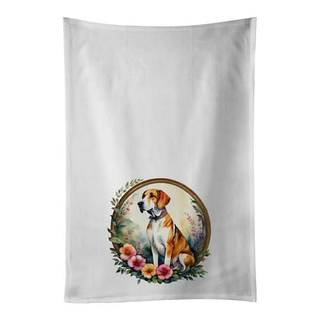 English Foxhound and Flowers Kitchen Towel Set of 2 White Dish Towels 19 in x 28 in
English Foxhound and Flowers Kitchen Towel Set of 2 White Dish Towels 19 in x 28 in