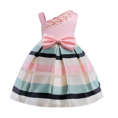 3T Toddler Girls Wedding Princess Dress Party Dress Formal Pageant Dress 4T Toddler Girl Sleeveless One Sling Design Solid Color Upper Stripe Prints Layer Party Formal Stain Dress Pink
3T Toddler Girls Wedding Princess Dress Party Dress Formal Pageant Dress 4T Toddler Girl Sleeveless One Sling Design Solid Color Upper Stripe Prints Layer Party Formal Stain Dress Pink