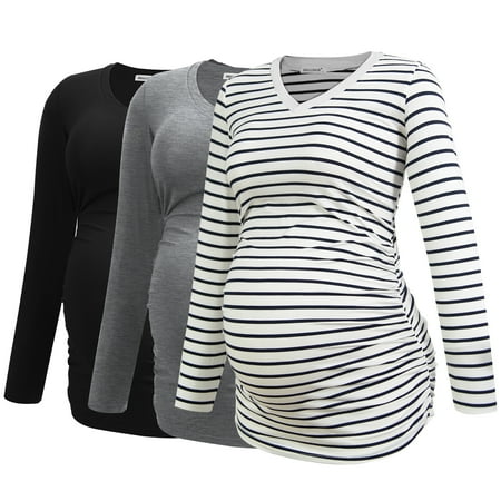 Smallshow V Neck Long Sleeve Pregnancy Tops Shirts Maternity Clothes for Women 3-Pack
Smallshow V Neck Long Sleeve Pregnancy Tops Shirts Maternity Clothes for Women 3-Pack