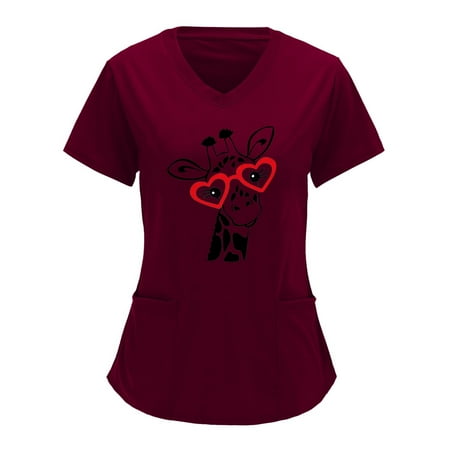 Women Short Sleeve V-Neck Baseball Animal Cartoon Printed Scrubs Top Working Uniform Nurses Clothing Workwear Shirts Blouse Tops With Pockets Ladies Dailywear
Women Short Sleeve V-Neck Baseball Animal Cartoon Printed Scrubs Top Working Uniform Nurses Clothing Workwear Shirts Blouse Tops With Pockets Ladies Dailywear