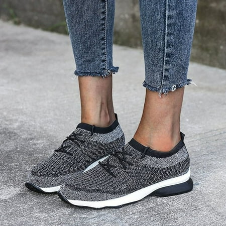 Christmas Fashion Women s Casual Shoes Breathable Slip-on Wedges Outdoor Leisure Sneakers