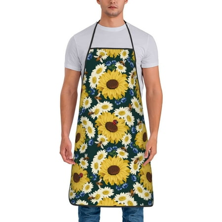 Apron for Men Women Sunflowers Yellow White Waterproof Chef Kitchen Baking Apron with Long Ties Aprons for Cooking Baking and Gardening Kitchen Collection
Apron for Men Women Sunflowers Yellow White Waterproof Chef Kitchen Baking Apron with Long Ties Aprons for Cooking Baking and Gardening Kitchen Collection
