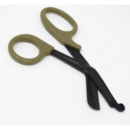 Sand Tan Handle with Fluoride Coated Black Blades Trauma Shears 7.25