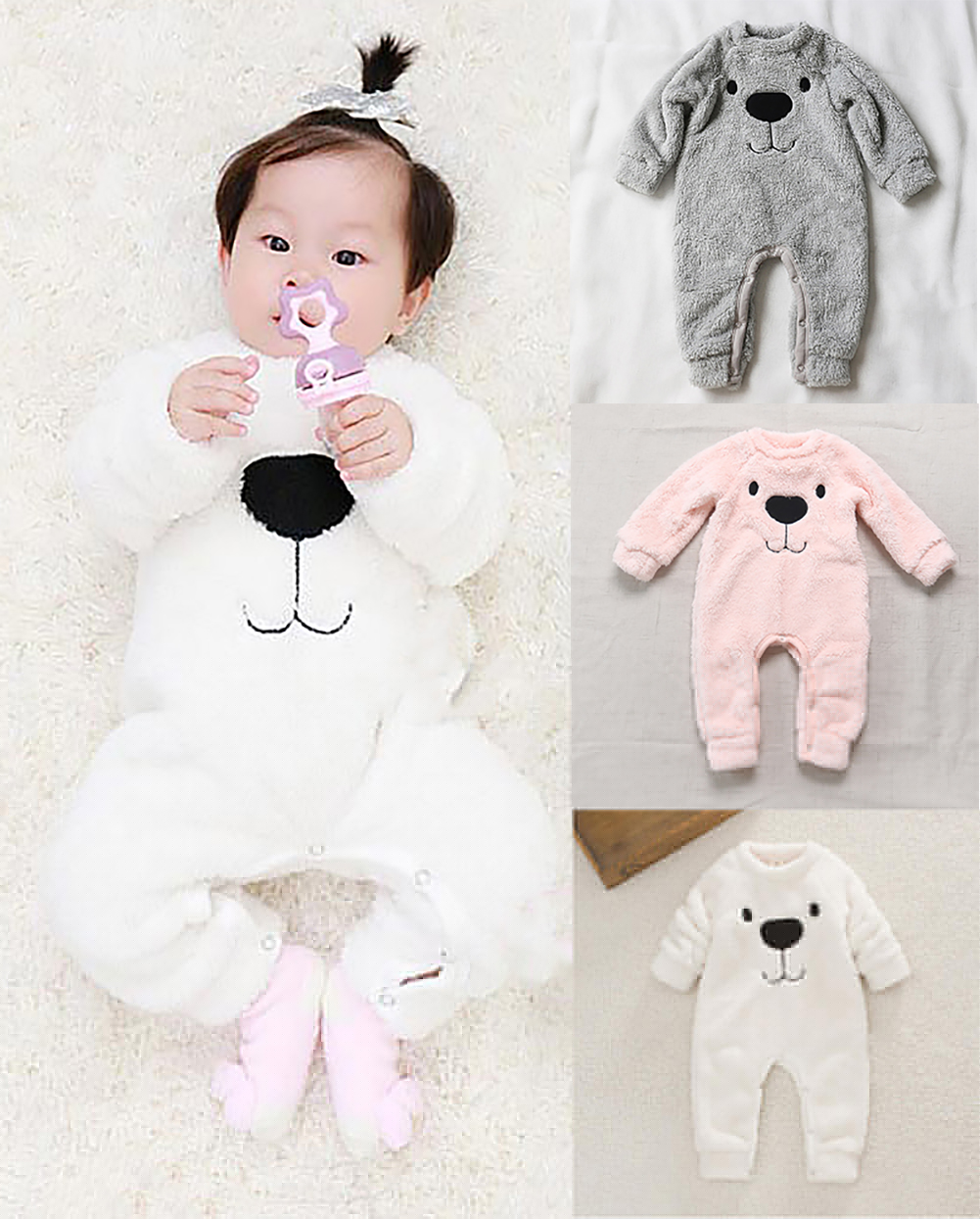Actoyo Newborn Baby Fleece Jumpsuit Outfit Crew neck Coat Winter Infant Rompers Toddler Bodysuit Cartoon Bear White 18-24 Months
Actoyo Newborn Baby Fleece Jumpsuit Outfit Crew neck Coat Winter Infant Rompers Toddler Bodysuit Cartoon Bear White 18-24 Months
