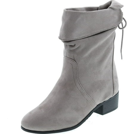 Soda Women s Slouchy Boot Round Toe Faux Suede