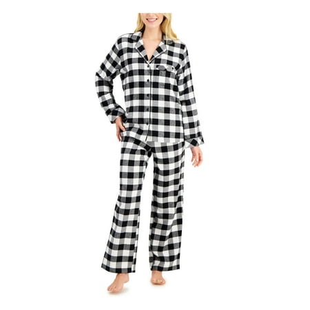 FAMILY PJs Sets Black Flannel Notched Collar Plaid Long Sleeve V Neck Button Up Straight leg Sleepwear Size S
FAMILY PJs Sets Black Flannel Notched Collar Plaid Long Sleeve V Neck Button Up Straight leg Sleepwear Size S