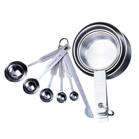 2 Set Stainless Steel Measuring Cups and Measuring Spoon Cooking Measure Spoon Cup Seasoning Spoons Coffee Tea Kitchen Accessory Silver (6pcs/set Measuring Spoons and 4pcs/set Measuring Cup)
2 Set Stainless Steel Measuring Cups and Measuring Spoon Cooking Measure Spoon Cup Seasoning Spoons Coffee Tea Kitchen Accessory Silver (6pcs/set Measuring Spoons and 4pcs/set Measuring Cup)