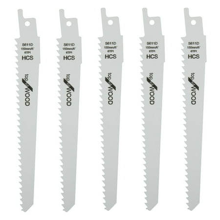 5 Pcs S611D 150mm HCS Reciprocating Saw Blade Jig Saw Blade Wood Plastic Cutting