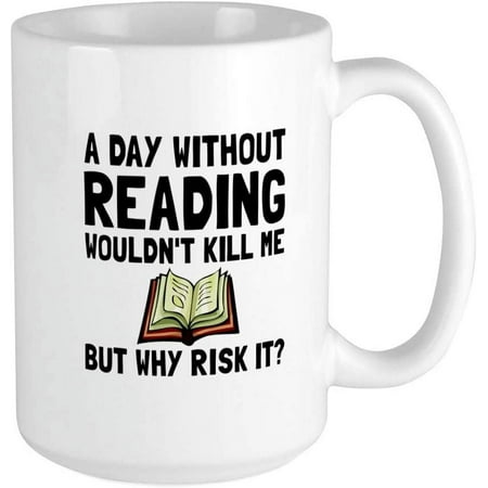 Risk It Reading Mugs Ceramic Coffee Mug Tea Cup 15 oz