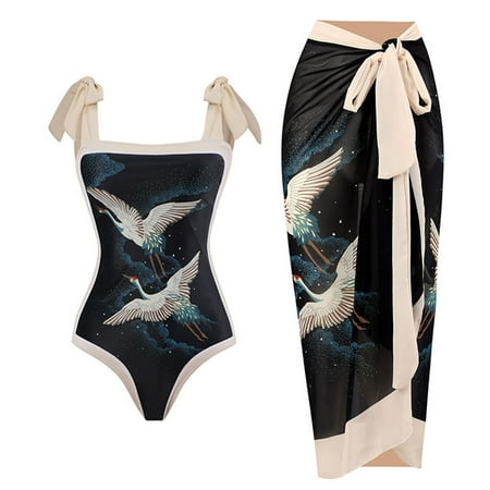 Clearance! OTEMRCLOC Women s Retro Print Conservative One-Piece Beach Dress Set (2-Piece With Chest Pad And No Underwire) Black XL
Clearance! OTEMRCLOC Women s Retro Print Conservative One-Piece Beach Dress Set (2-Piece With Chest Pad And No Underwire) Black XL