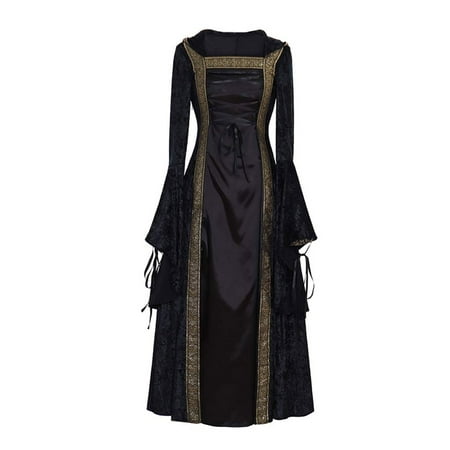 Women Maxi Dresses Medieval Renaissance Court Style Gothic Vintage Swing Dress Bell Sleeve Cocktail Prom Gown Dress
Women Maxi Dresses Medieval Renaissance Court Style Gothic Vintage Swing Dress Bell Sleeve Cocktail Prom Gown Dress