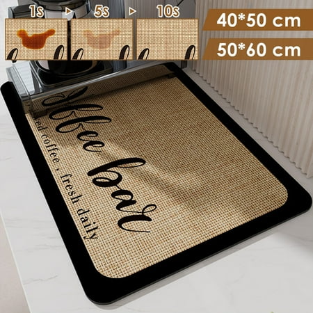 Jokapy Coffee Mat Hide Stain Rubber Backed Absorbent Dish Drying Mat for Kitchen Counter Coffee Bar Accessories 16 x20
Jokapy Coffee Mat Hide Stain Rubber Backed Absorbent Dish Drying Mat for Kitchen Counter Coffee Bar Accessories 16 x20