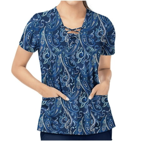 Womens Scrub Tops Clearance Large Size Round Neck Blouse Heart Printed Casual Short Sleeve T-Shirts Loose Tunic Tops Blue 2XL
Womens Scrub Tops Clearance Large Size Round Neck Blouse Heart Printed Casual Short Sleeve T-Shirts Loose Tunic Tops Blue 2XL