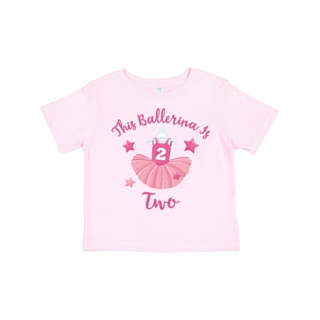 Inktastic Ballerina 2nd Birthday Gift Toddler Toddler Girl T-Shirt