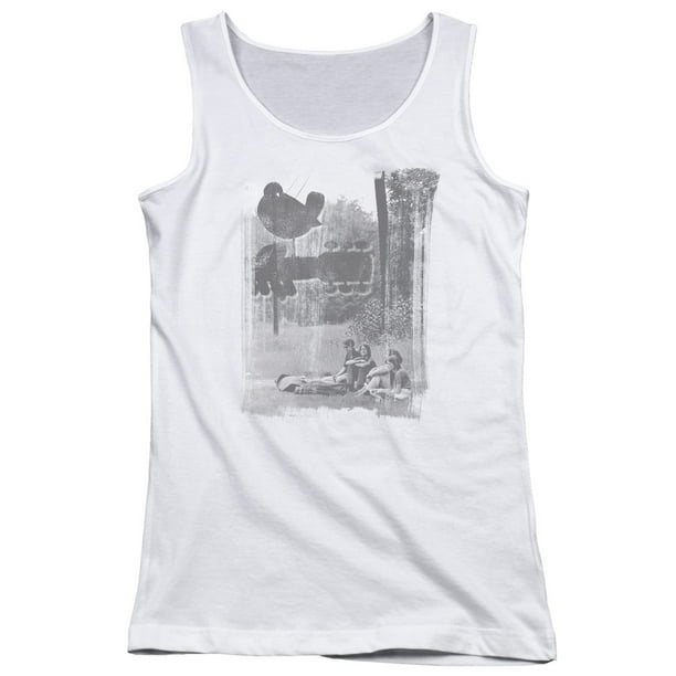 Woodstock - Hippies In A Field - Juniors Tank Top - Large