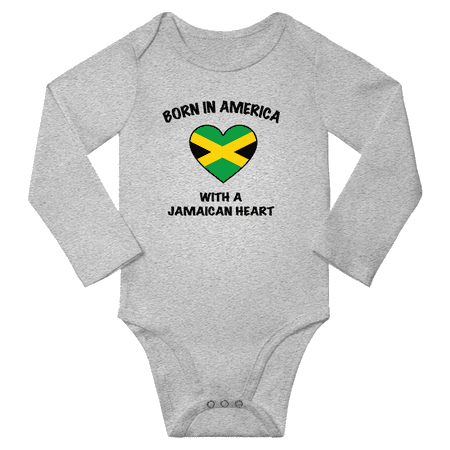 Born in America With a Jamaican Heart Baby Long Sleeve Bodysuit (Gray 18 Months)
Born in America With a Jamaican Heart Baby Long Sleeve Bodysuit (Gray 18 Months)