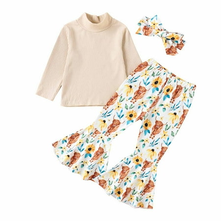 ZCFZJW Toddler Baby Boys Girls Outfits 3 Piece Long Sleeve High Neck Pullover Sweater Tops and Cute Cow Print Flared Pants with Headband Set Yellow 4-5 Years
ZCFZJW Toddler Baby Boys Girls Outfits 3 Piece Long Sleeve High Neck Pullover Sweater Tops and Cute Cow Print Flared Pants with Headband Set Yellow 4-5 Years