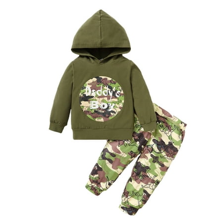 KIMI BEAR Infant Boys Outfits 18 Months Infant Boy Autumn Outfits 24 Months Infant Boy Casual DADDY S BOY Print Hooded Long Sleeve Top + Camouflage Pants 2PCs Set Army Green
KIMI BEAR Infant Boys Outfits 18 Months Infant Boy Autumn Outfits 24 Months Infant Boy Casual DADDY S BOY Print Hooded Long Sleeve Top + Camouflage Pants 2PCs Set Army Green