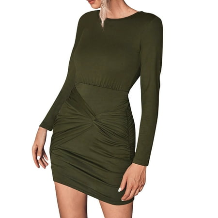 Qufokar Fall Maternity Dress for Wedding Guest Cute Sundresses Ladies Clic Solid Color Casual Crew Neck Twist Dress
Qufokar Fall Maternity Dress for Wedding Guest Cute Sundresses Ladies Clic Solid Color Casual Crew Neck Twist Dress