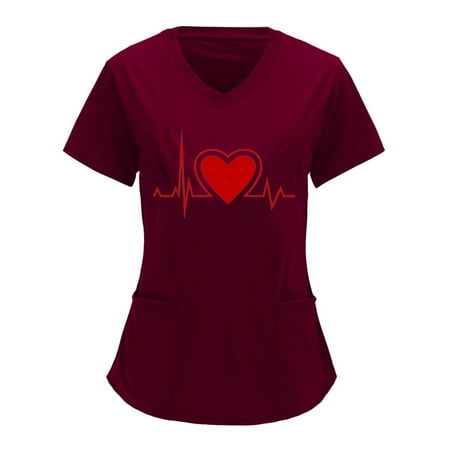 SMihono Women s Fashion Tunic Scrub Tops With Pockets Clearance V Neck Shirts Nurse Blouse Working Uniform Blouse Short Sleeve Womens Tops ECG Love Graphic Tees Trendy Summer 2023 Red 12
SMihono Women s Fashion Tunic Scrub Tops With Pockets Clearance V Neck Shirts Nurse Blouse Working Uniform Blouse Short Sleeve Womens Tops ECG Love Graphic Tees Trendy Summer 2023 Red 12