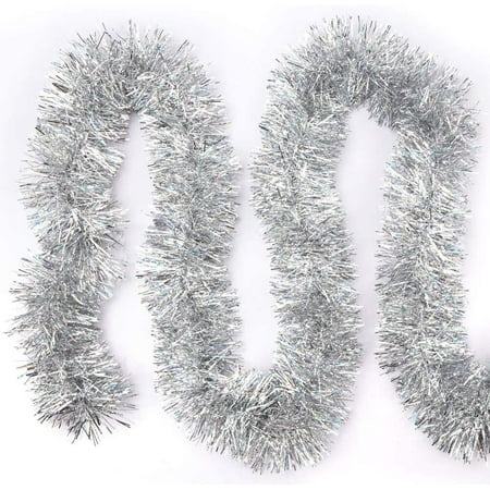 16 Feet Christmas Foil Tinsel Garland for Christmas Tree Holiday Walll Rail Home Office Event Wedding Birthday Party Decor-Silver
16 Feet Christmas Foil Tinsel Garland for Christmas Tree Holiday Walll Rail Home Office Event Wedding Birthday Party Decor-Silver