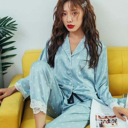 Lisacmvpnel Print Fashion Women Pajama Set Sweet Lace Cuff Trousers Long Sleeve Suit Pyjamas
Lisacmvpnel Print Fashion Women Pajama Set Sweet Lace Cuff Trousers Long Sleeve Suit Pyjamas