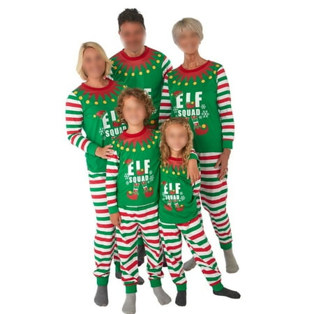 

Christmas Pajama Set Matching Family Green Elf Cosplay Outfit for Kids Adult PJ Sets Sleepwear