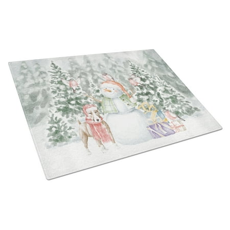 Bull Terrier Tan and White with Christmas Presents Glass Cutting Board Large 12 in x 15 in
Bull Terrier Tan and White with Christmas Presents Glass Cutting Board Large 12 in x 15 in