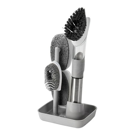 4-In-1 Pot Washing Brush with Handle Dishwashing Brush with Four Interchangeable Brush Heads Dishwashing and Cleaning Brush with Base
4-In-1 Pot Washing Brush with Handle Dishwashing Brush with Four Interchangeable Brush Heads Dishwashing and Cleaning Brush with Base