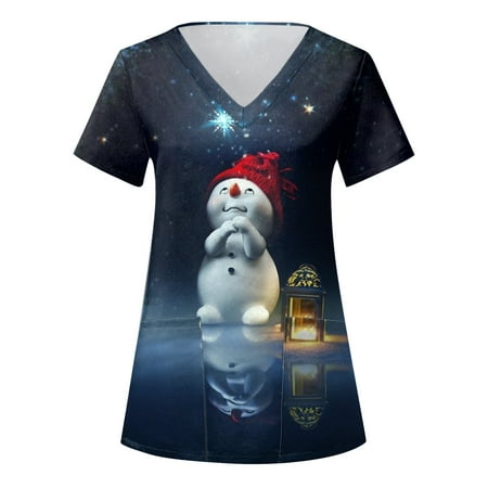 TAIAOJING Women Scrubs Tops Uniform Ladies Casual Christmas Print Short Sleeve Pocket Loose Caring Workwear
TAIAOJING Women Scrubs Tops Uniform Ladies Casual Christmas Print Short Sleeve Pocket Loose Caring Workwear