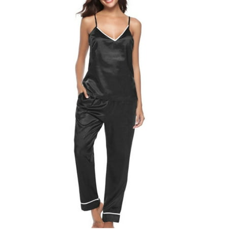 JYYYBF Women Satin Pajamas Silk Sleeveless Pj Set Summer Soft Camisole Tops and Pants Sleepwear with Pockets Black S
JYYYBF Women Satin Pajamas Silk Sleeveless Pj Set Summer Soft Camisole Tops and Pants Sleepwear with Pockets Black S