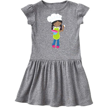 Inktastic African American Girl Baking Girl With Braids Gift Toddler Girl Dress