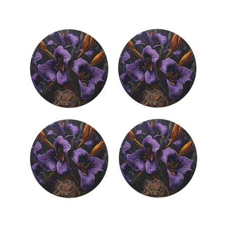 Yiaed Ornate Purple Floral Vase Print Leather Coasters for Drinks - Cup Coasters Coffee Table Kitchen Table Bar Home & Office Gifts Handmade Drink Coasters-Round Shape
Yiaed Ornate Purple Floral Vase Print Leather Coasters for Drinks - Cup Coasters Coffee Table Kitchen Table Bar Home & Office Gifts Handmade Drink Coasters-Round Shape
