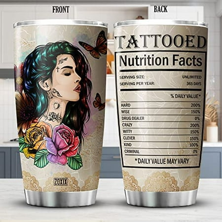 Athenstics Tattooed Nutrition Facts Tumbler Cup With Lid 20oz Tattoo Girl Art Christian Monarch Butterfly Flower Floral Vintage Coffee Mug For Tattoo Lovers Gifts Insulated Cups
Athenstics Tattooed Nutrition Facts Tumbler Cup With Lid 20oz Tattoo Girl Art Christian Monarch Butterfly Flower Floral Vintage Coffee Mug For Tattoo Lovers Gifts Insulated Cups