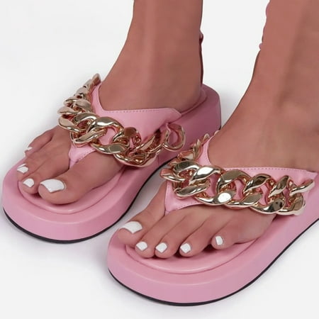 uikmnh Slippers for Women Women s Summer Chain Thick Bottom Flip Flops Large Size Beach Slippers Pink 8.5
uikmnh Slippers for Women Women s Summer Chain Thick Bottom Flip Flops Large Size Beach Slippers Pink 8.5