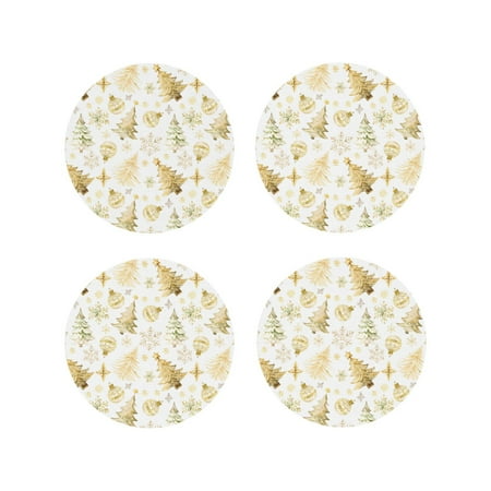 Honeii Gold Christmas Tree Print Leather Coaster Set of 4 Ideal for Safeguarding Your Furniture from Drinks Spills and Effortless Cleanup-Round Shape
Honeii Gold Christmas Tree Print Leather Coaster Set of 4 Ideal for Safeguarding Your Furniture from Drinks Spills and Effortless Cleanup-Round Shape