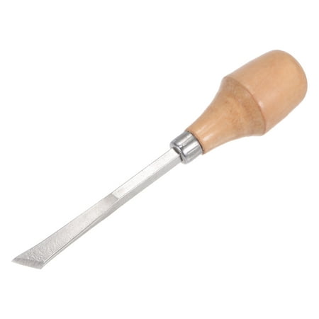 Uxcell 12mm Tip 5 Length Carbon Steel Angle Tip Wood Handle Wood Carving Chisels