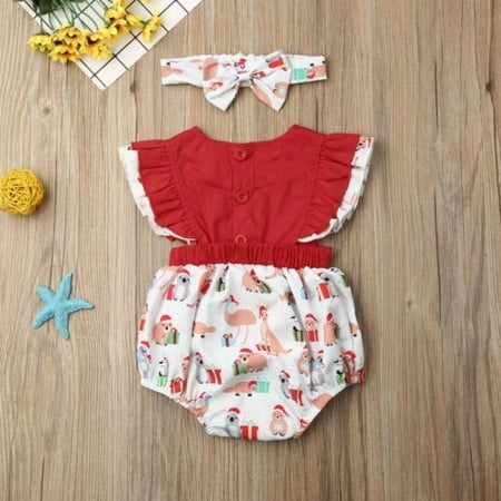 Newborn Kids Baby Girls Christmas Romper Dress Ruffles Sleeveless Print Romper Dress Xmas Outfits
Newborn Kids Baby Girls Christmas Romper Dress Ruffles Sleeveless Print Romper Dress Xmas Outfits