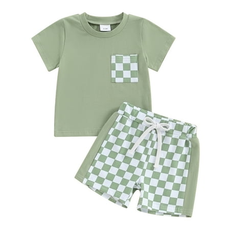 WERNZATT 2Pcs Baby Boy Summer Checkerboard Outfits Short Sleeve Tops + Plaid Printed Shorts Set Toddler Clothes
WERNZATT 2Pcs Baby Boy Summer Checkerboard Outfits Short Sleeve Tops + Plaid Printed Shorts Set Toddler Clothes