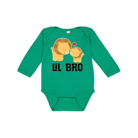 Inktastic Lil Bro Lion Little Brother Boys Gift Baby Boy Long Sleeve Bodysuit