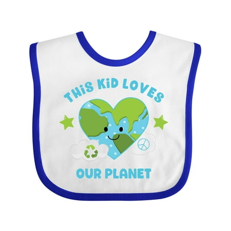 Inktastic This Kid Loves Earth Gift Baby Girl Bib